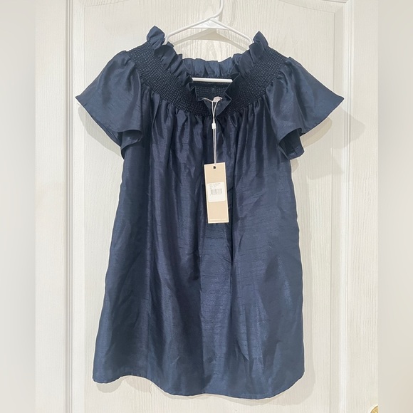 FINAL PRICE DROP NWT Keepsake the Label off the shoulder mini dress in navy blue - Picture 2 of 6